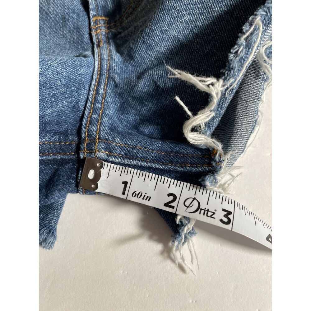 ABERCROMBIE & FITCH Mom Short Mid-Rise Denim Jean Shorts 29/8 Distressed Raw Hem - Picture 12 of 12